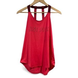 Nike workout shirt Bold pink red Tank Top small NEW racerback stretch